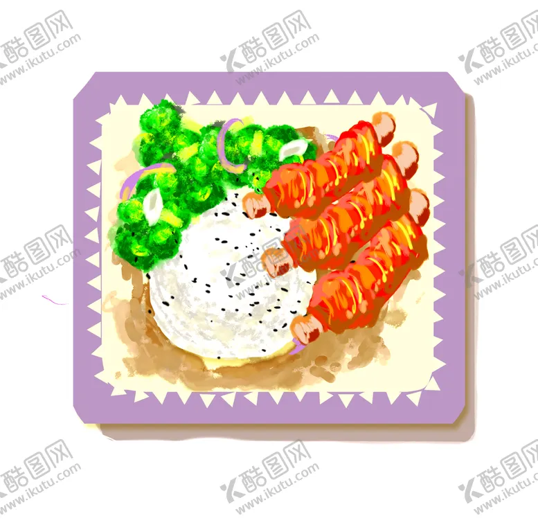 编号：91902510161354282805【酷图网】源文件下载-排骨米饭插画