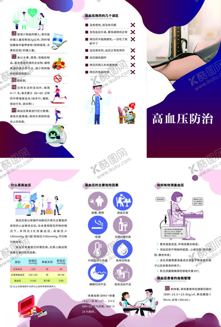 编号：74484311021541449353【酷图网】源文件下载-高血压防治三折页