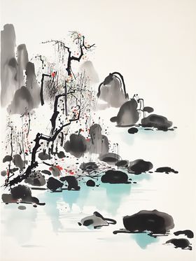 山水水墨画