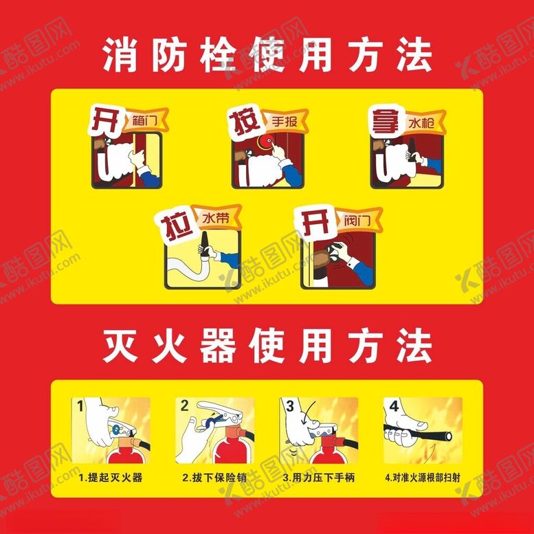编号：29574404081534466120【酷图网】源文件下载-消火栓正确使用方法图示图片