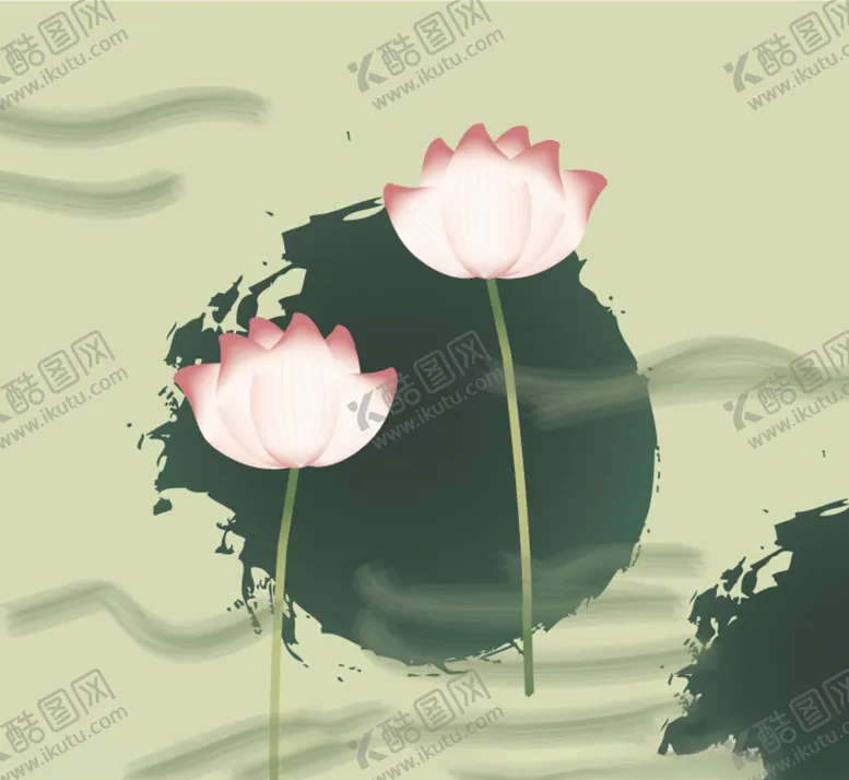 编号：23843909121947457484【酷图网】源文件下载-水墨风荷花图片
