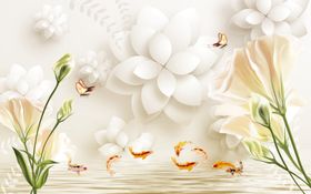 立体郁金香电视背景墙