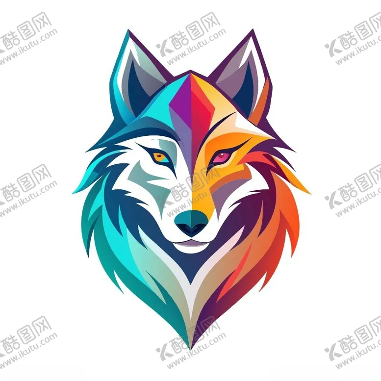 编号：33418402251620243220【酷图网】源文件下载-极简主义风格的狼头像