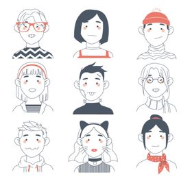 卡通人物头像男生女生可爱简约大方形象