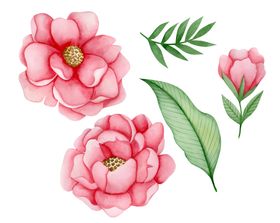 手绘素材数码印花碎花小花