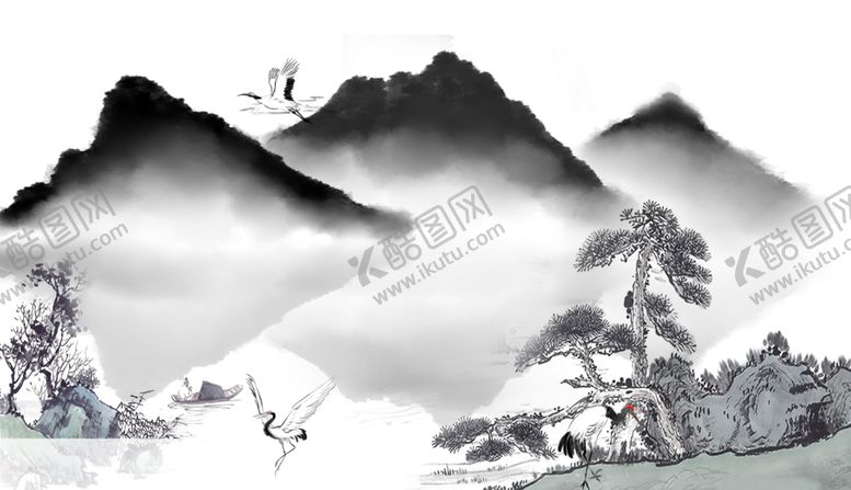编号：30561005132352364939【酷图网】源文件下载-水墨山水背景