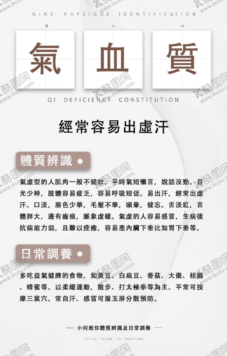 编号：96787407061202211347【酷图网】源文件下载-人的基本体质气血质繁体