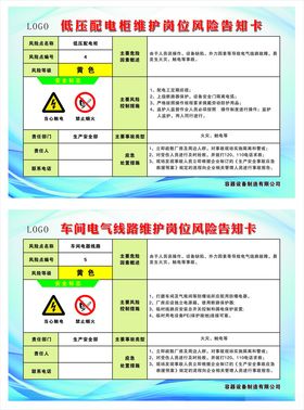 岗位风险告知牌