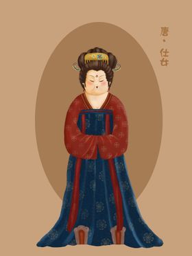 卡通古代侍女唐宫夜宴