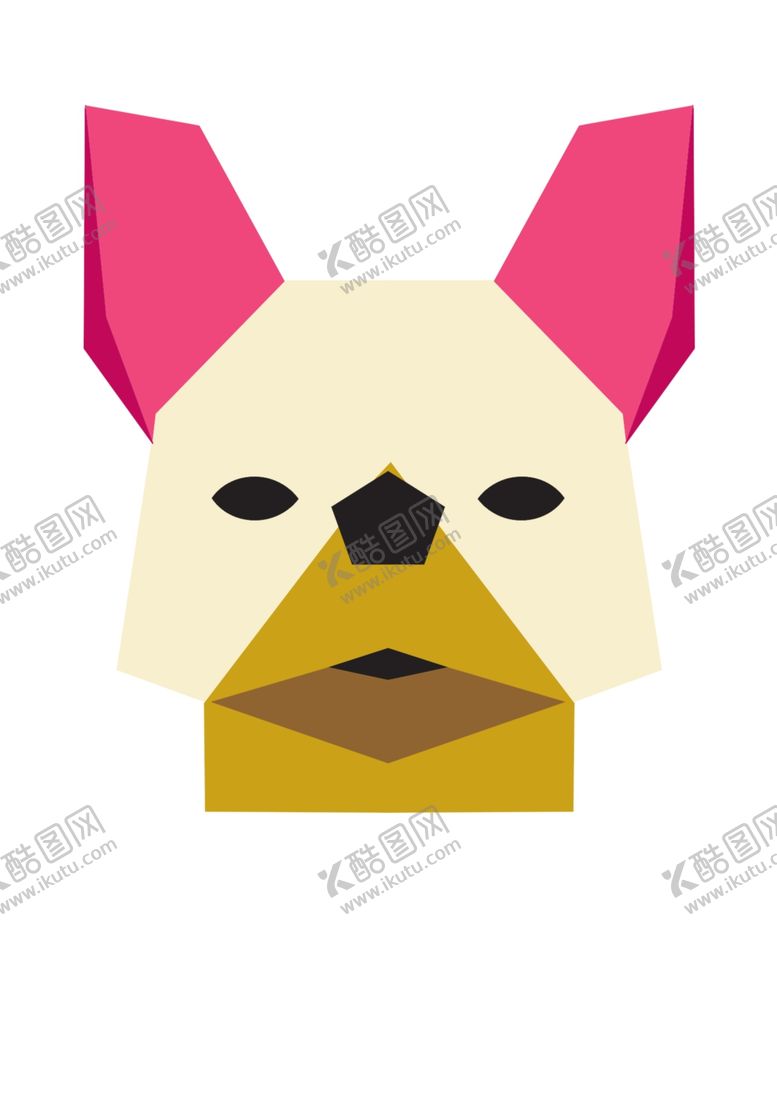 编号：37276406171804475853【酷图网】源文件下载-卡通色块狗头像