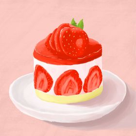 手绘小蛋糕插画