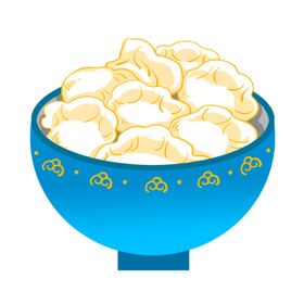 手绘饺子素材
