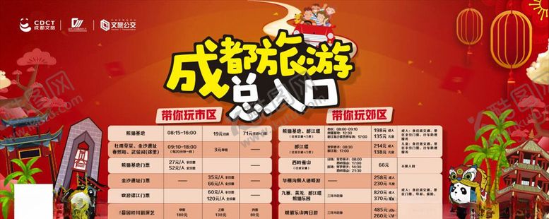 编号：11284609190207477396【酷图网】源文件下载-成都旅游展板成都景点展板