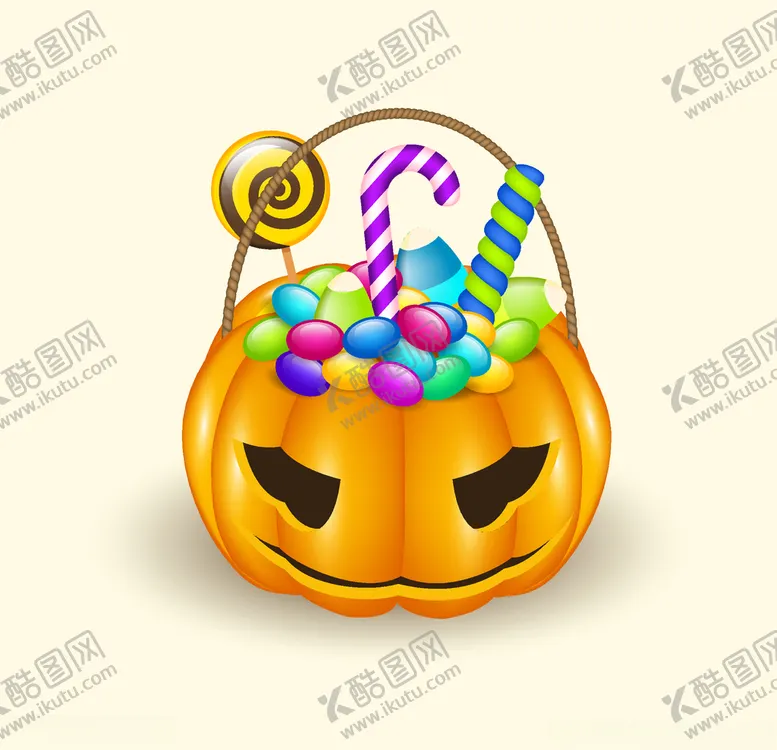 编号：65528803140856194745【酷图网】源文件下载-万圣节糖果篮子