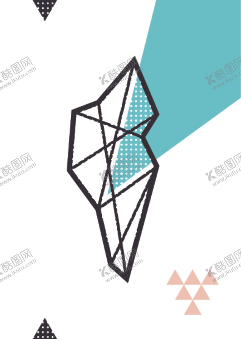 手绘抽象花纹艺术炫彩几何墙纸
