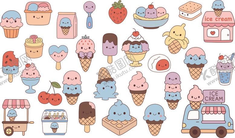 编号：59390311021152028505【酷图网】源文件下载-卡通甜点图案
