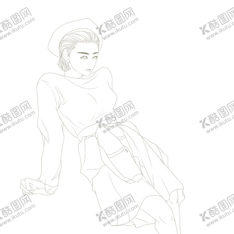 编号：44297111011349097654【酷图网】源文件下载-少女线稿