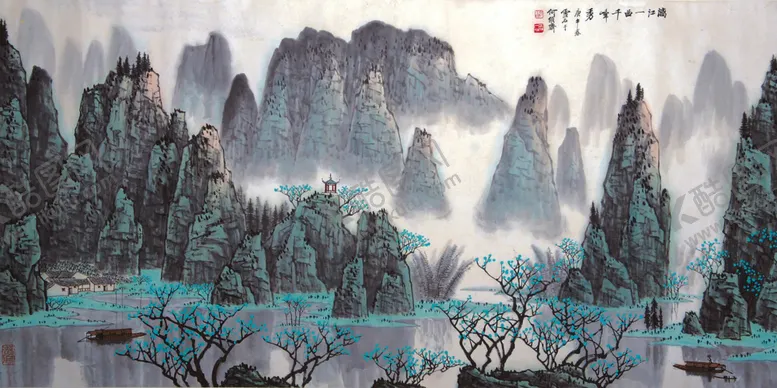 编号：13752804182009326818【酷图网】源文件下载-白雪石山水画国画