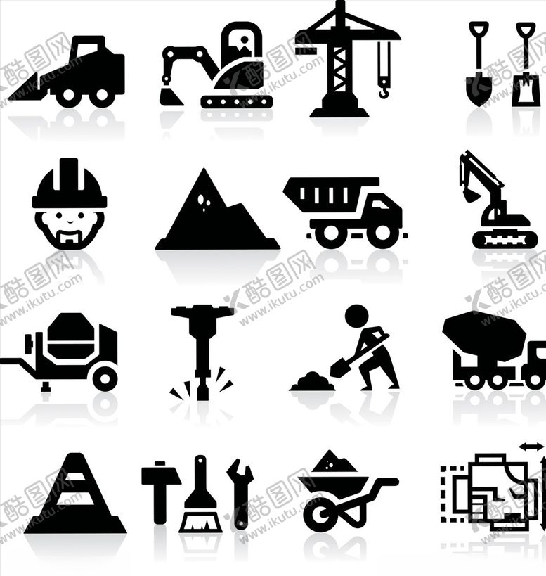 编号：61888810010559534112【酷图网】源文件下载-施工图标剪影