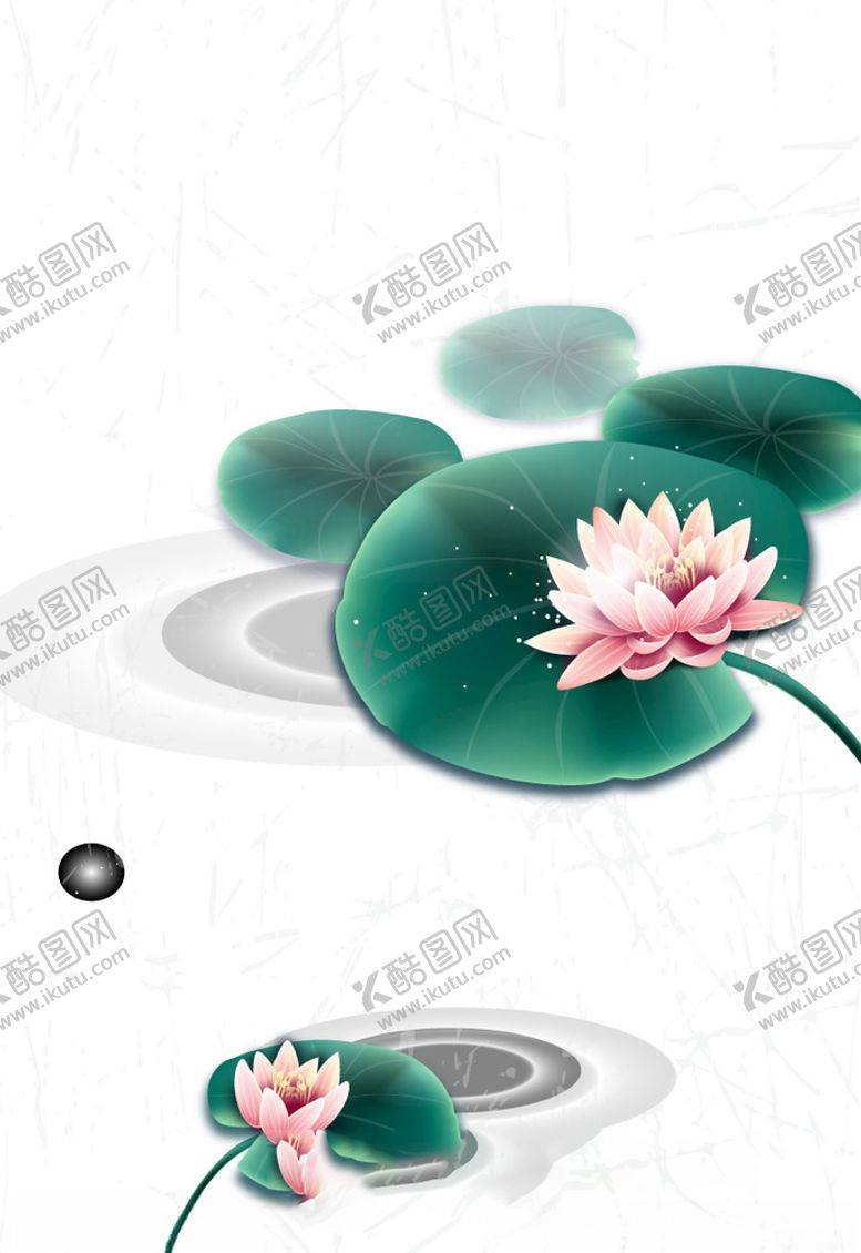 编号：37082310170823524186【酷图网】源文件下载-水墨风荷花图片