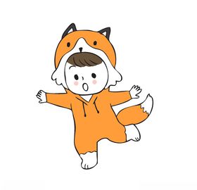 卡通手绘狐狸