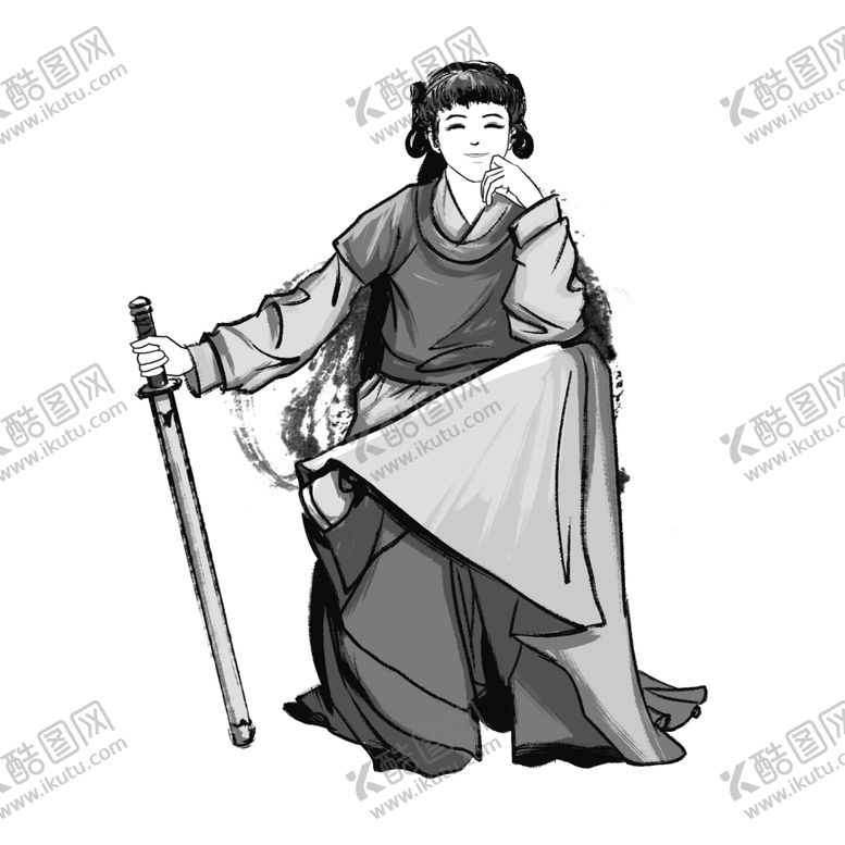 编号：78340510121855314922【酷图网】源文件下载-水墨武侠人物