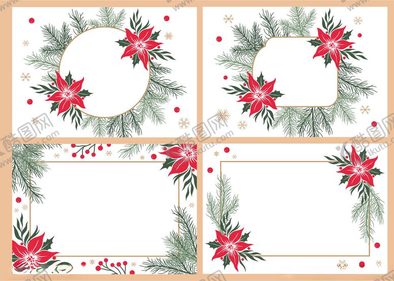 编号：96322011021642468147【酷图网】源文件下载-圣诞花卉边框