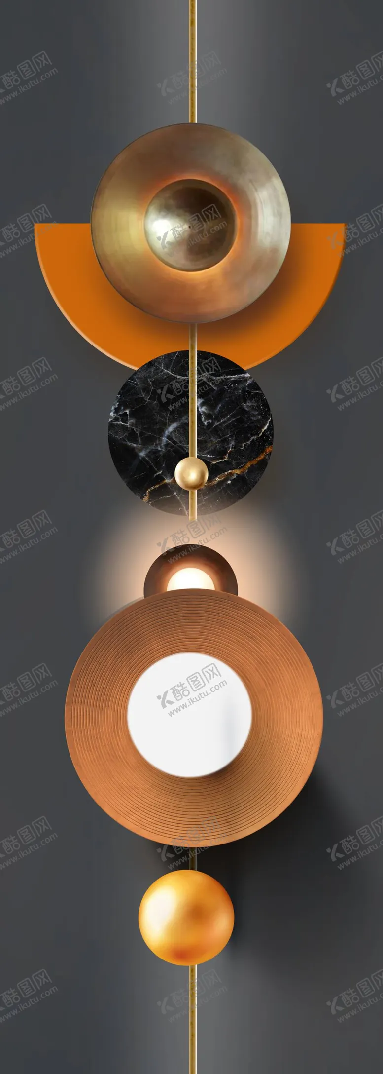 编号：01395609141356555293【酷图网】源文件下载-轻奢时尚灯饰艺术挂画装饰画三联画发光灯饰