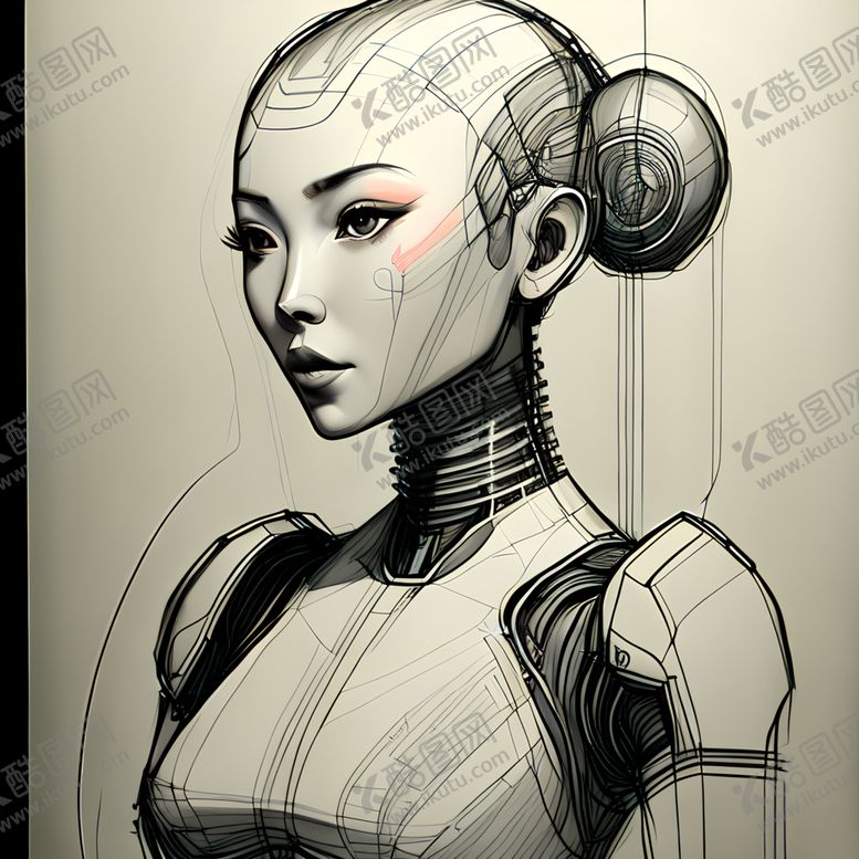 编号：55812301121523579031【酷图网】源文件下载-女机器人设计手稿