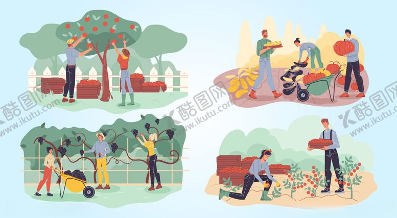 编号：62685104012357137062【酷图网】源文件下载-公园中的多样休闲活动场景