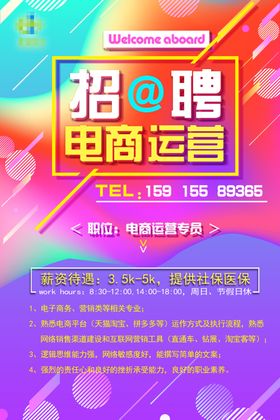 电商运营招聘海报