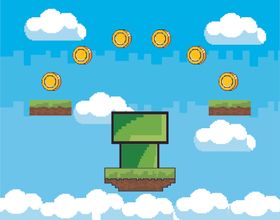 复古像素风游戏场景插画