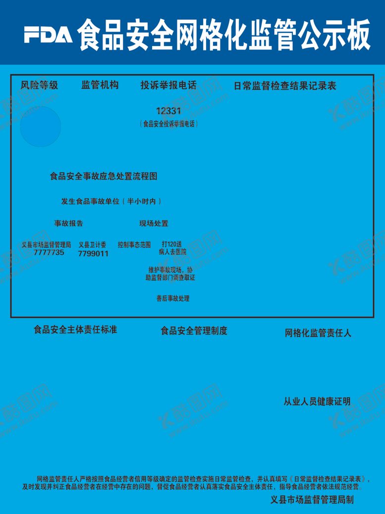 编号：57102709181148214645【酷图网】源文件下载-食品安全公示板