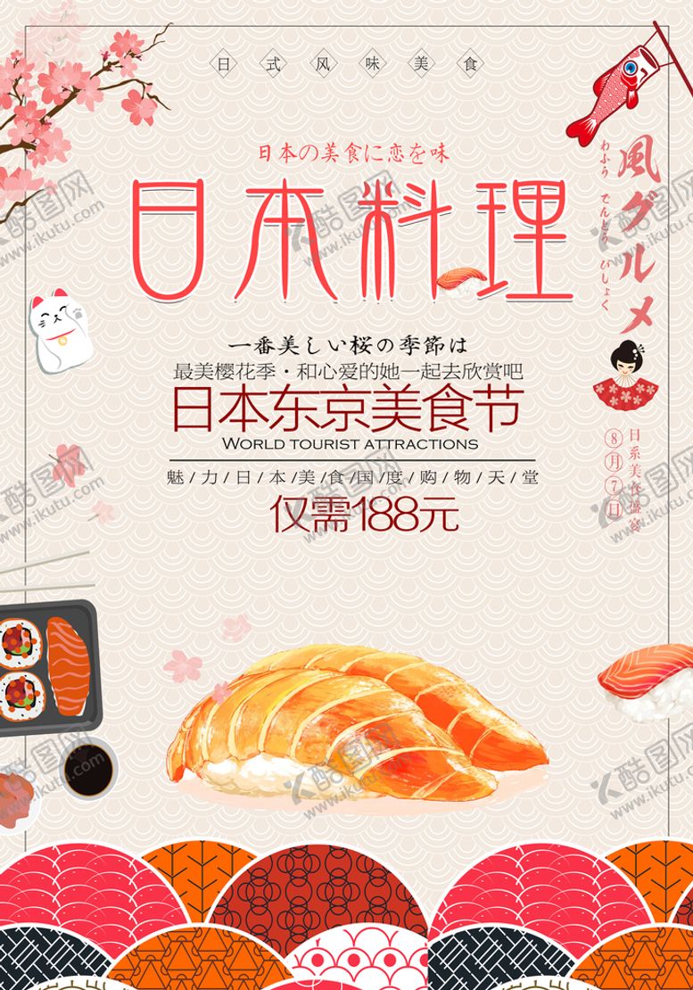 编号：62458709151742045862【酷图网】源文件下载-日式料理海报开业优惠