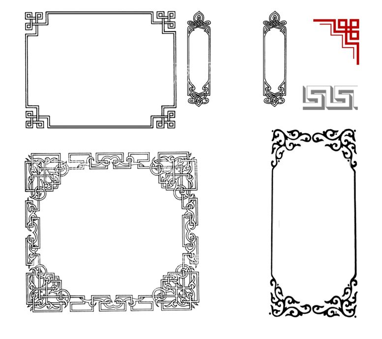 编号：40389801190841185278【酷图网】源文件下载-中式花边边框古典边框