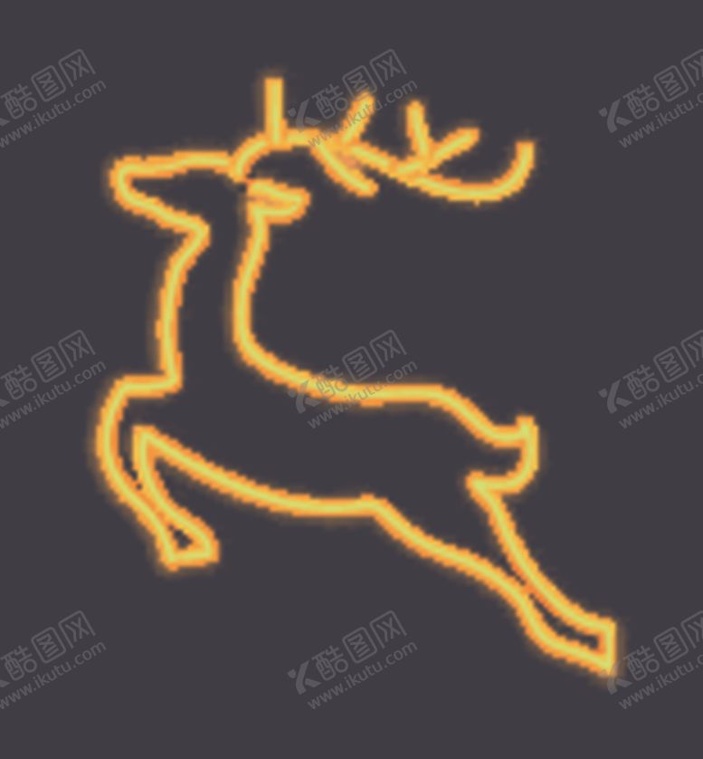编号：62180211012215184399【酷图网】源文件下载-霓虹灯麋鹿