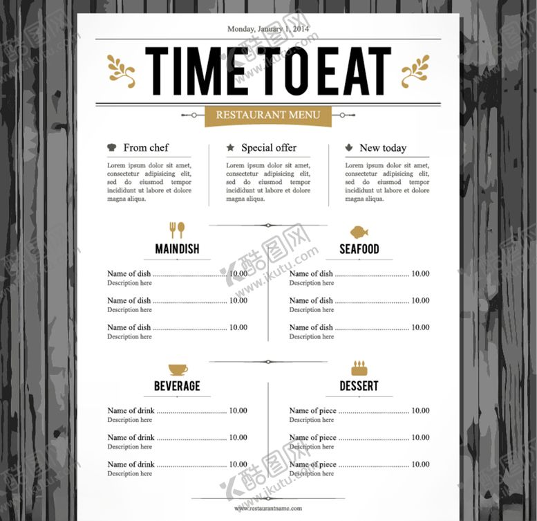 编号：54276409241704353973【酷图网】源文件下载-西式菜单