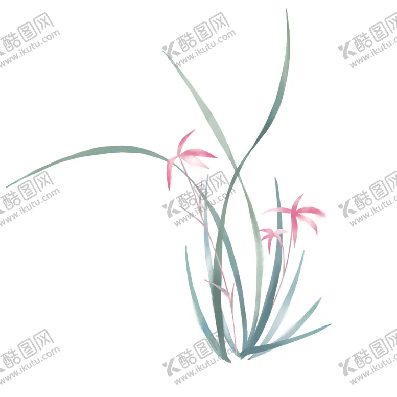 编号：66784002082037158670【酷图网】源文件下载-春天兰花紫花水墨有风