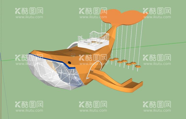 编号：77201312210622202591【酷图网】源文件下载-鲸鱼儿童滑梯