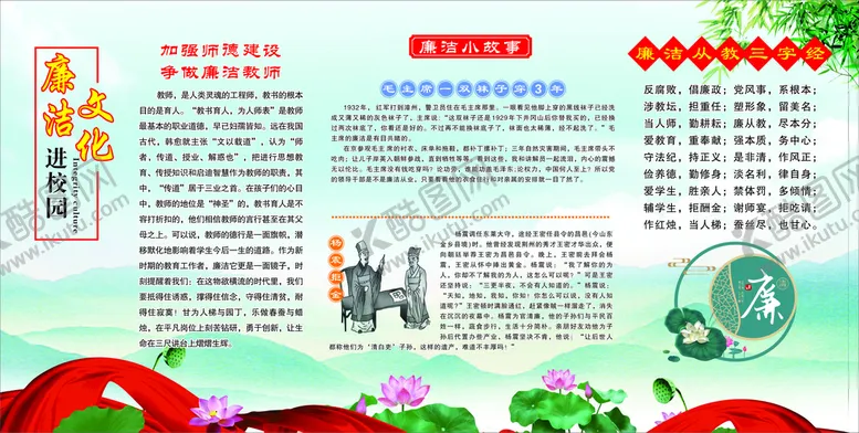 编号：82948710282004068919【酷图网】源文件下载-学校廉洁文化展板