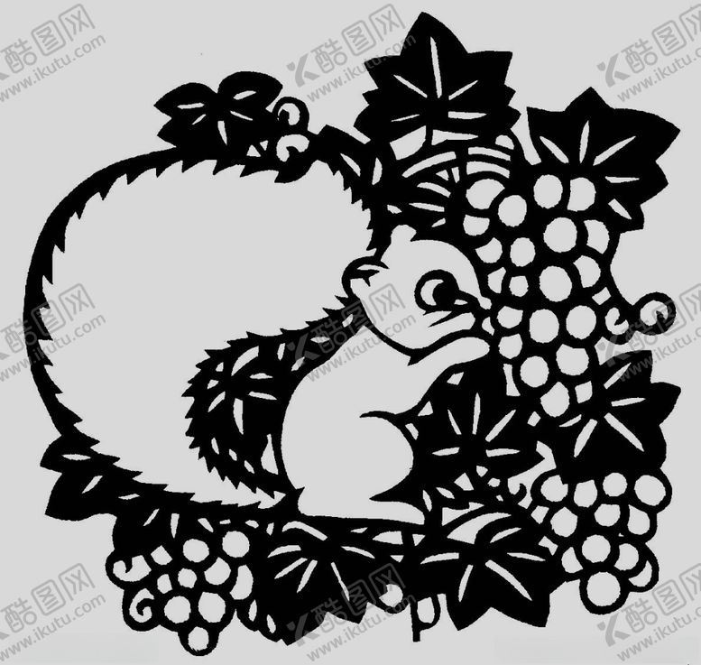 编号：93267710110202013254【酷图网】源文件下载-松鼠剪纸