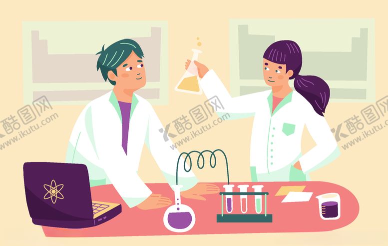 编号：74410209190755153135【酷图网】源文件下载-矢量卡通科学实验人物