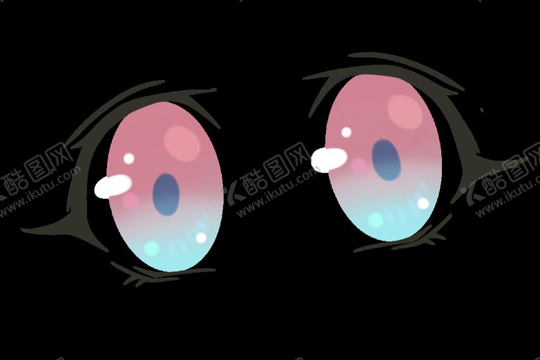 编号：18851810161251418166【酷图网】源文件下载-粉绿 渐变 少女 漫画 眼睛 