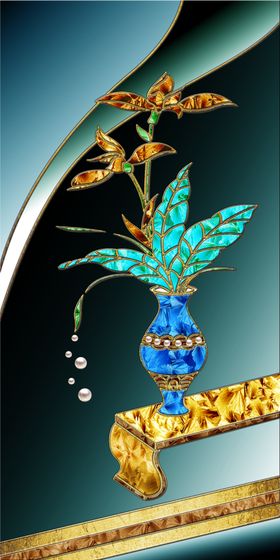 珐琅彩花瓶玄关画