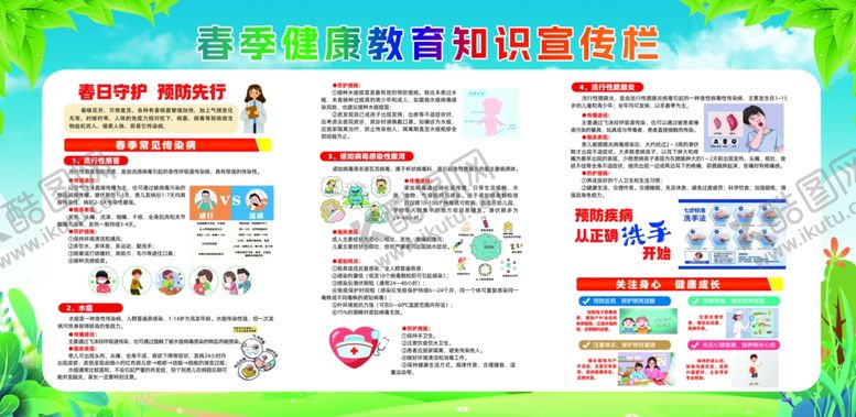 编号：45203006300322435469【酷图网】源文件下载-春季健康教育知识宣传栏