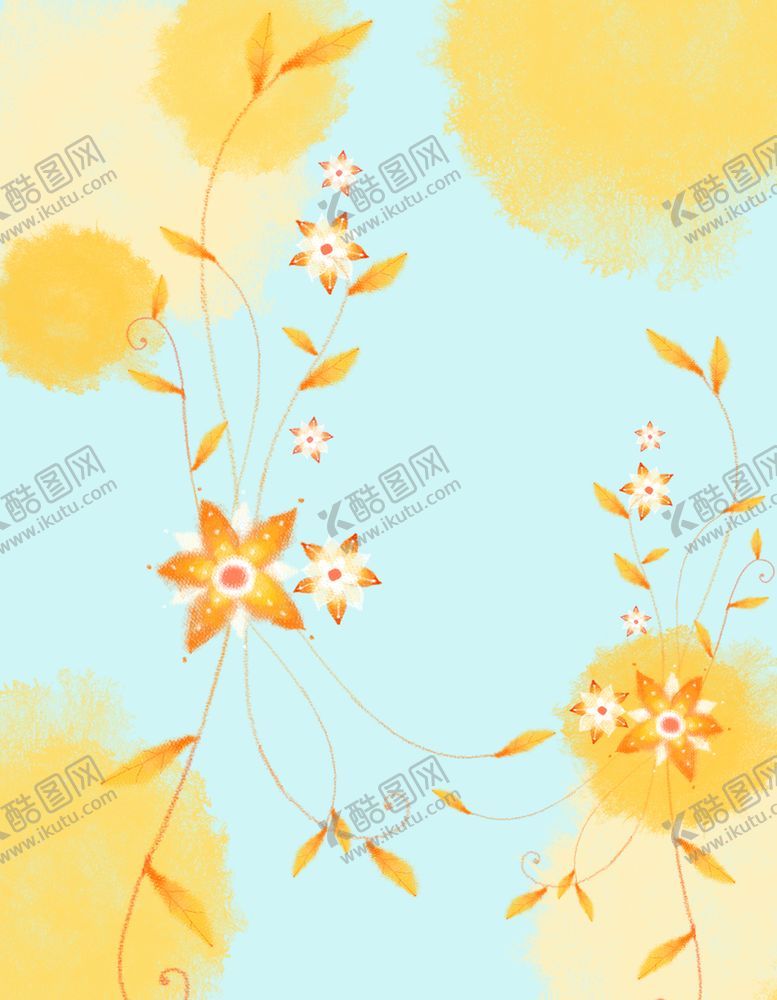 编号：92160410071050592438【酷图网】源文件下载-手绘花卉背景 