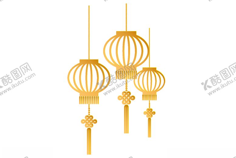 编号：32126810162033469367【酷图网】源文件下载-金色喜庆新年春节窗花剪纸灯笼