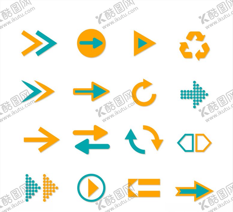 编号：31896909231245388973【酷图网】源文件下载-双色箭头图标矢量素材
