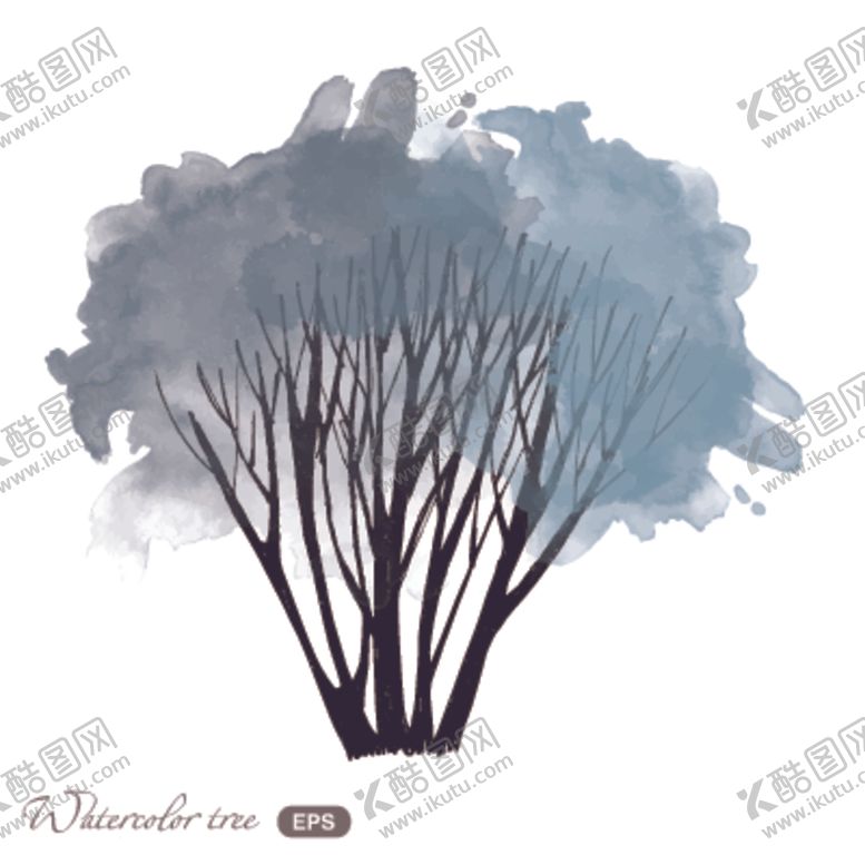 编号：11343410280727261411【酷图网】源文件下载-梦幻水彩植物树木插画