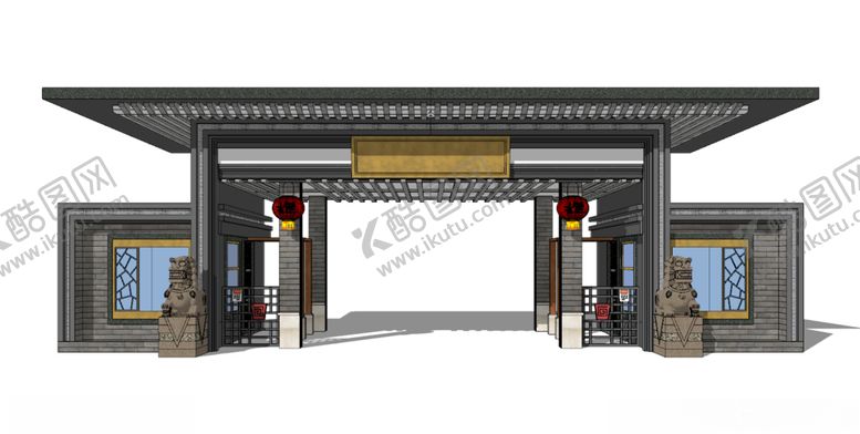 编号：23857409240334187929【酷图网】源文件下载-新中式大门